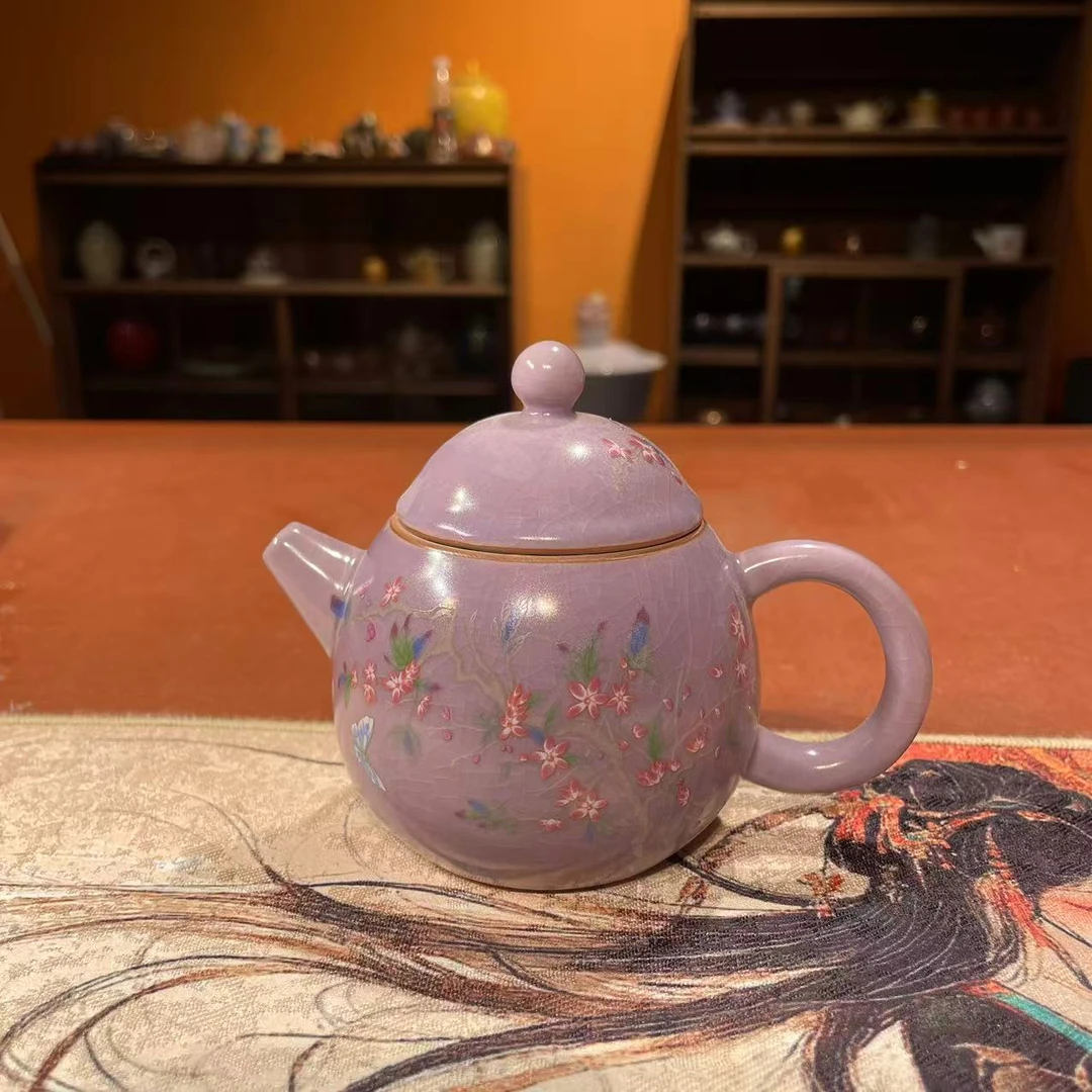 莉莉火茶器 紫色紫藤花龙蛋壶罗汉杯直身杯,2838(直播专享)