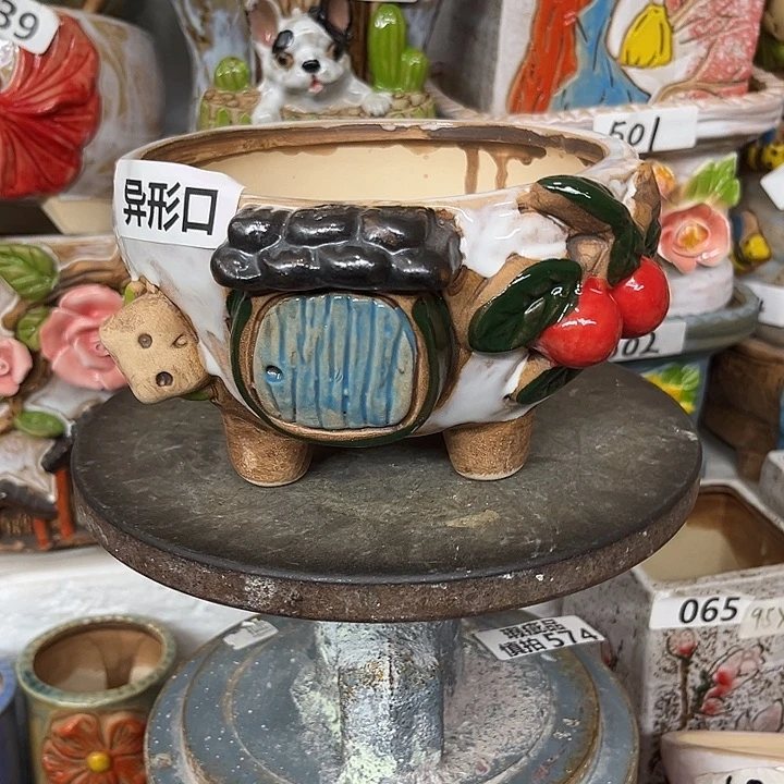 粗陶材质多肉花盆