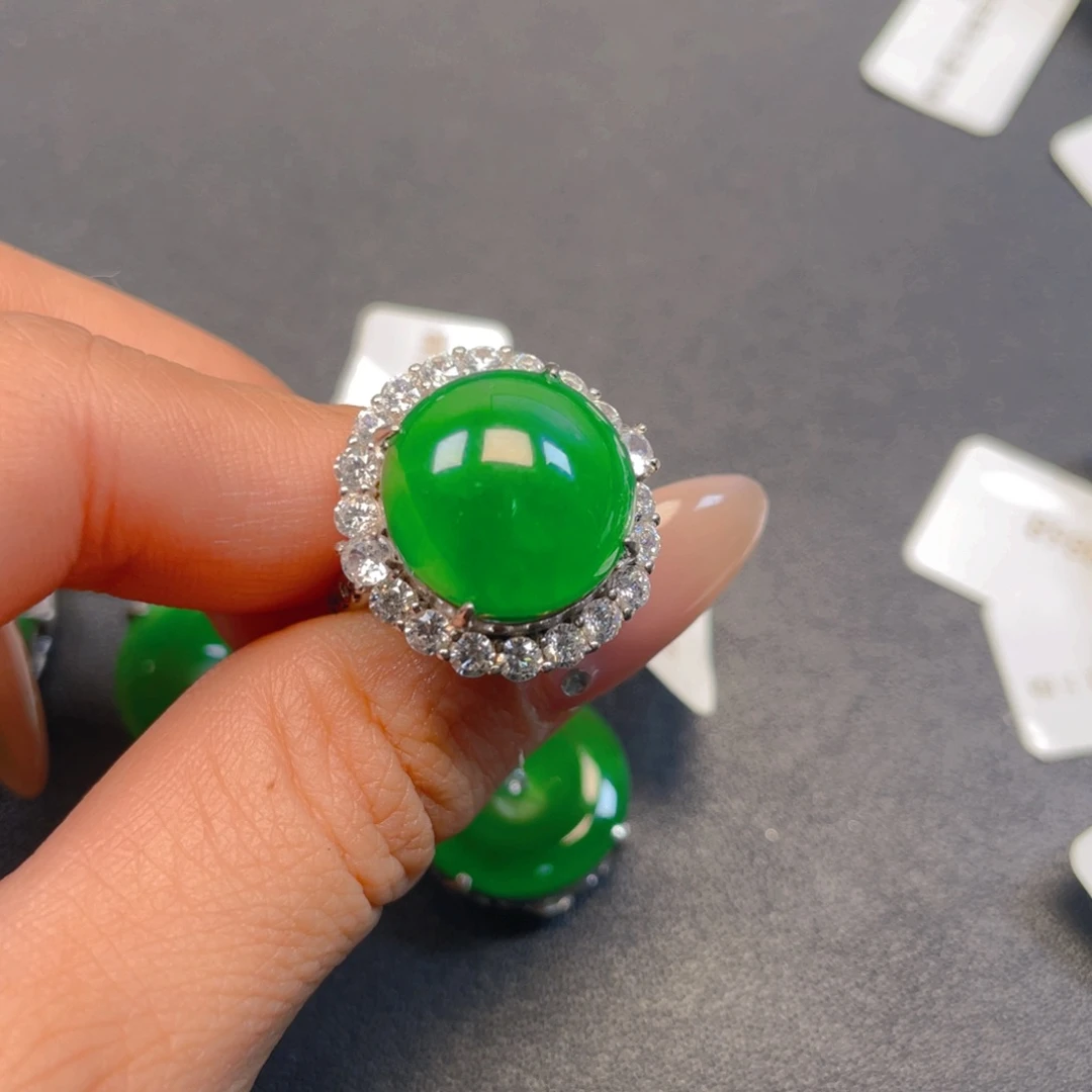 翡翠银S925镶嵌吊坠(不含链)