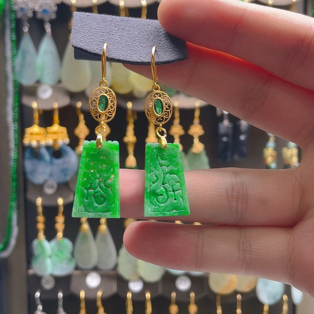 翡翠未镶嵌耳饰翡翠