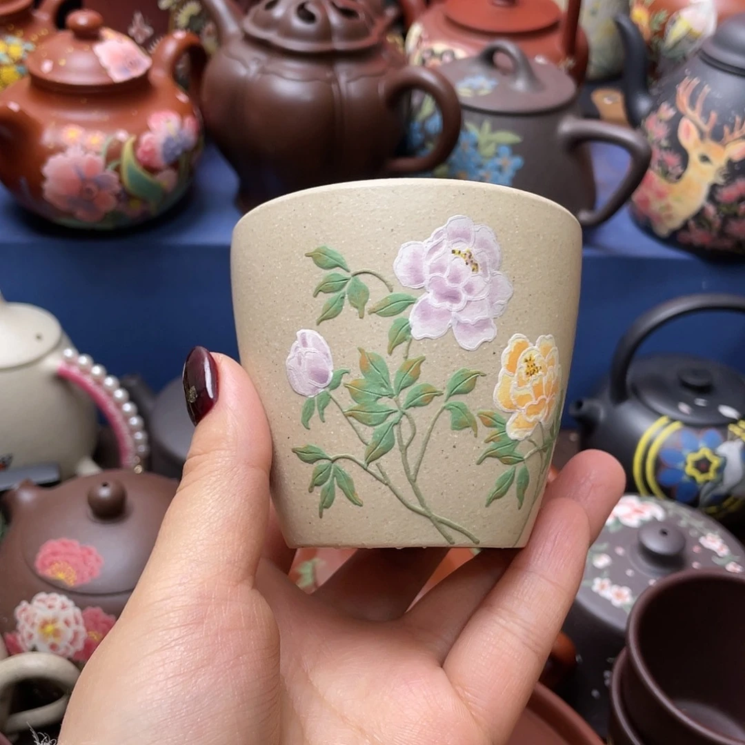 茶杯红泥紫砂主人杯150cc