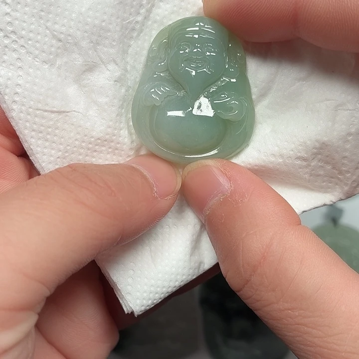 翡翠未镶嵌颈饰财神