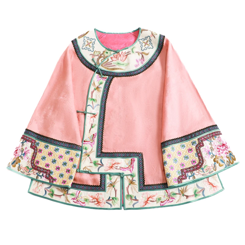 「颜华」乐锦坊复古国风手工原创日常百搭设计感刺绣汉服女装上衣