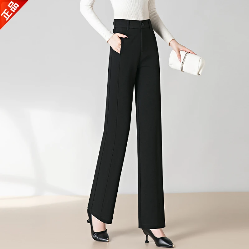 正品2025秋季新款休闲裤女爆款春秋高腰直筒窄版阔腿裤西装裤显瘦