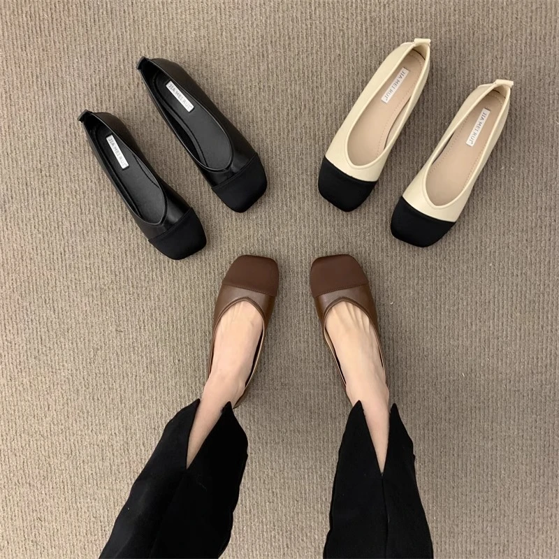 女浅口豆豆鞋2025新款春秋一脚蹬瓢鞋小香风玛丽珍奶奶鞋鞋子