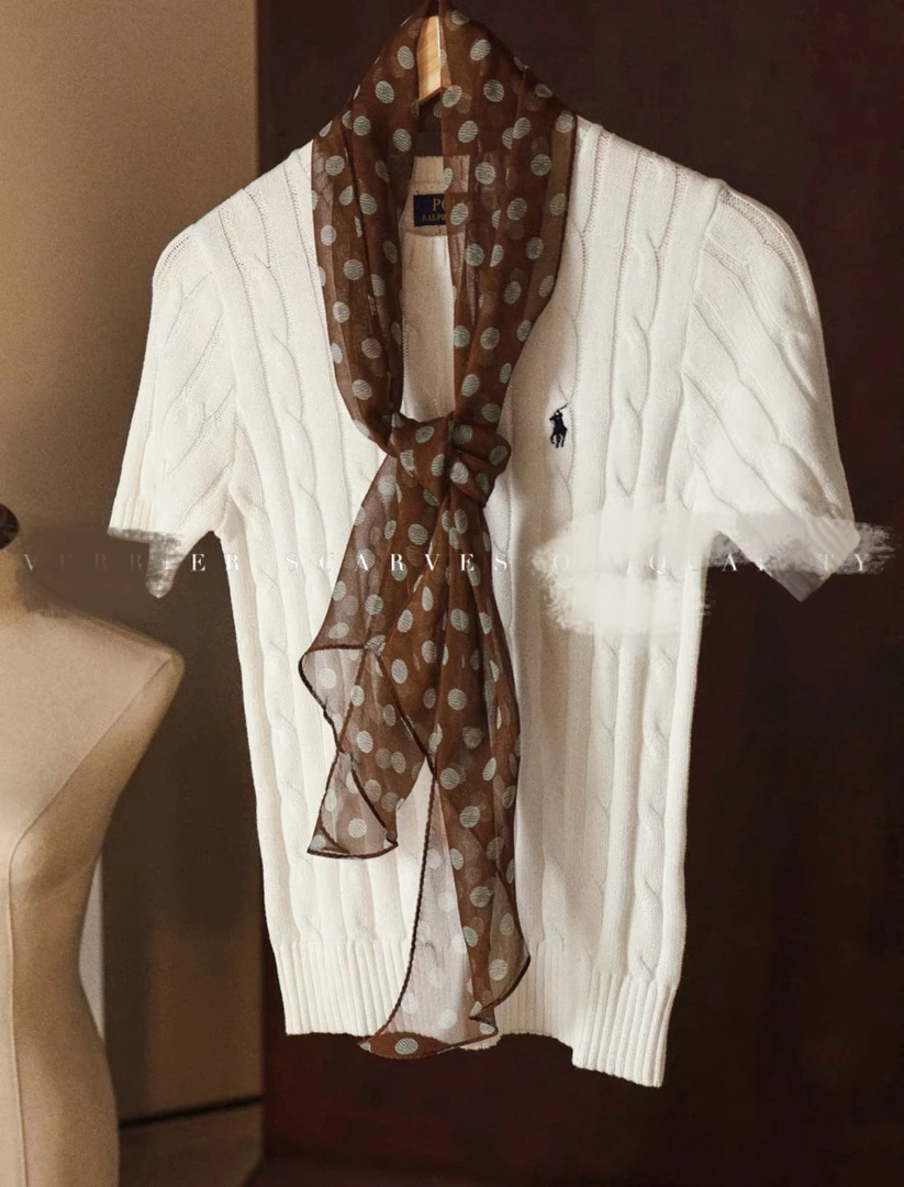 （532）原创法式复古桑蚕丝棉方巾轻奢送母亲节礼物百搭丝巾