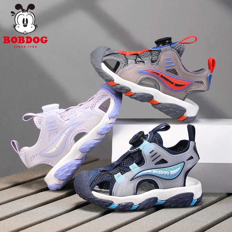 巴布豆夏季新款凉鞋男童包头凉鞋女童溯溪鞋单网休闲鞋儿童涉水鞋