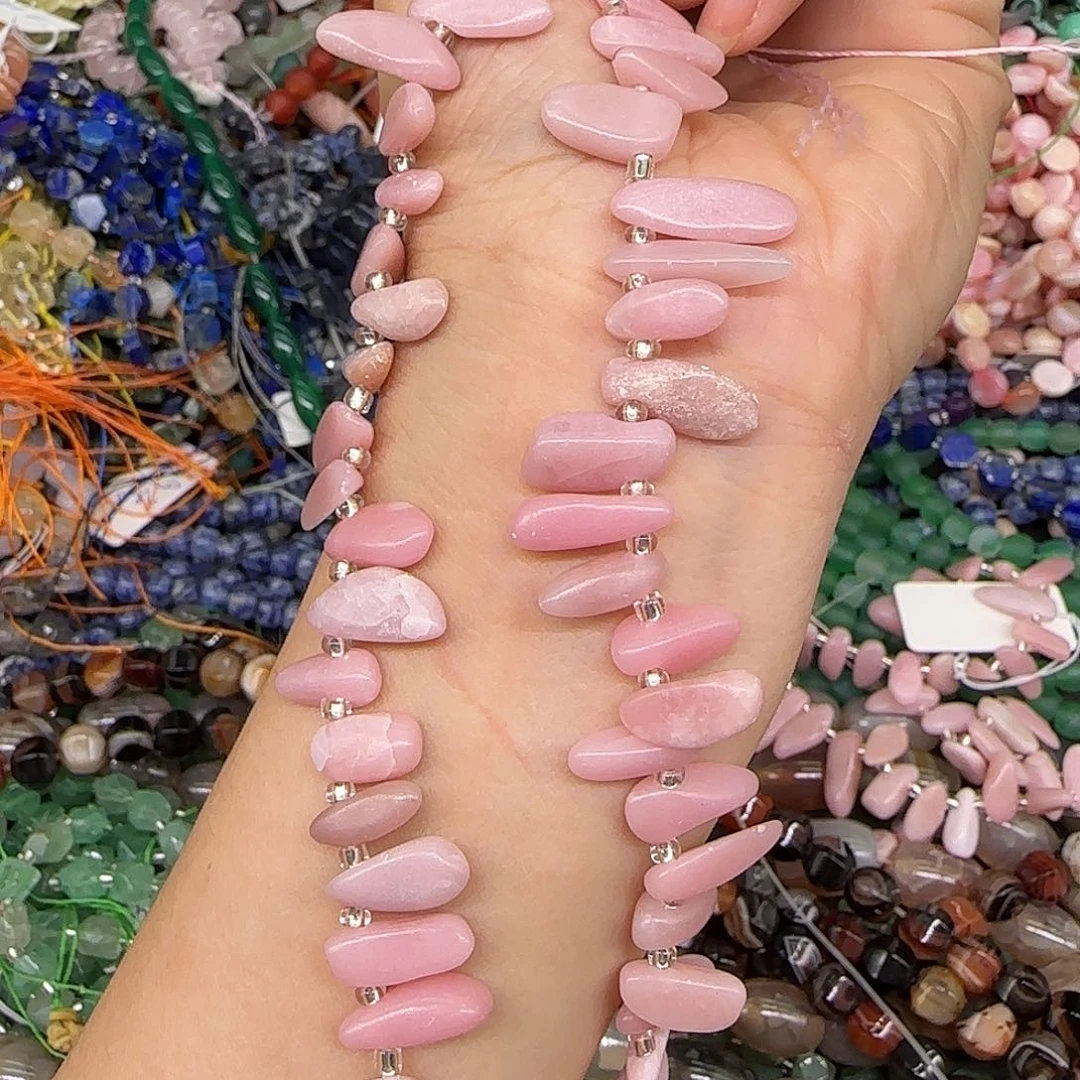 玛瑙/玉髓合金珠宝半成品粉澳宝卡子10-12mm一条