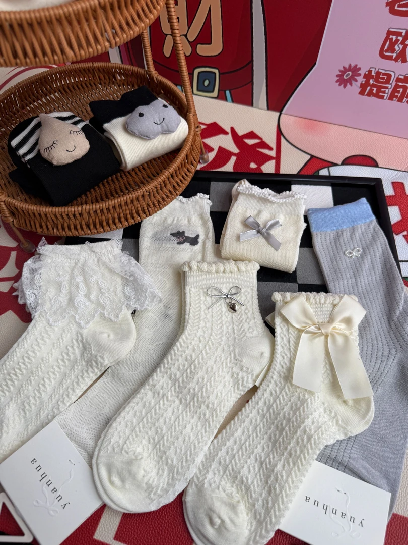 【袜子对对碰+许愿】女款女王拆拍1拆4保8春夏高品棉袜中短船袜