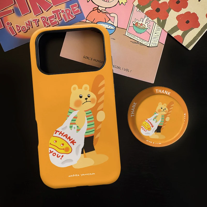 面包小熊磁吸菲林二合一适用苹果17/16promax手机壳华为小米15