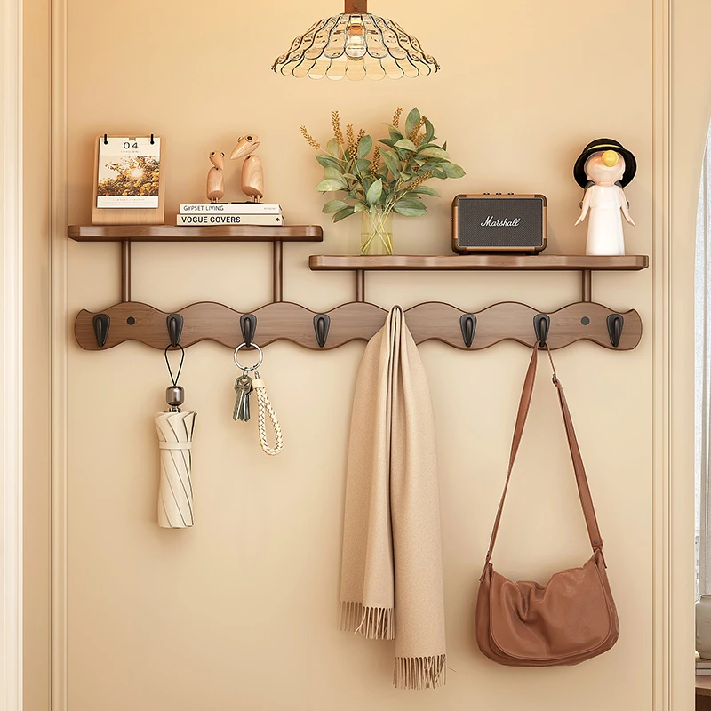 实木挂衣钩进门玄关入户门创意衣服衣帽挂钩免打孔挂衣架墙上壁挂