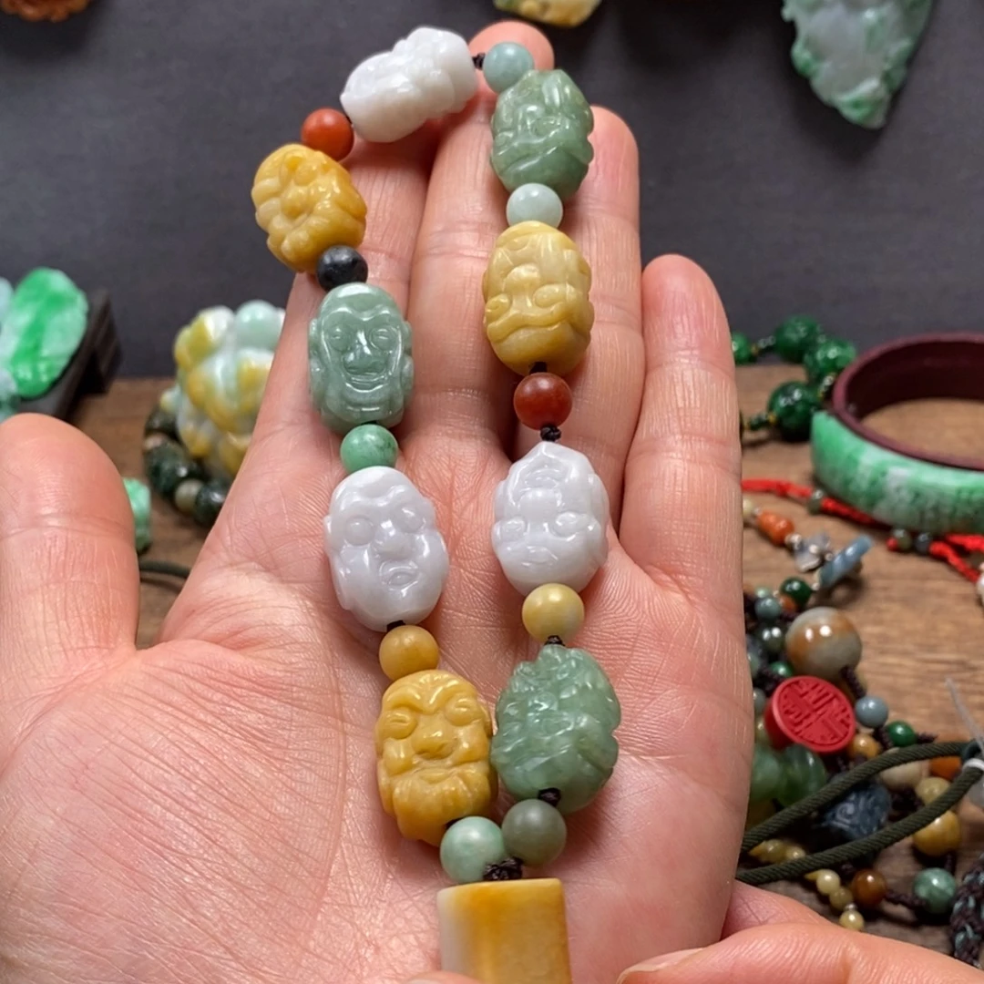 翡翠未镶嵌颈饰复古国风