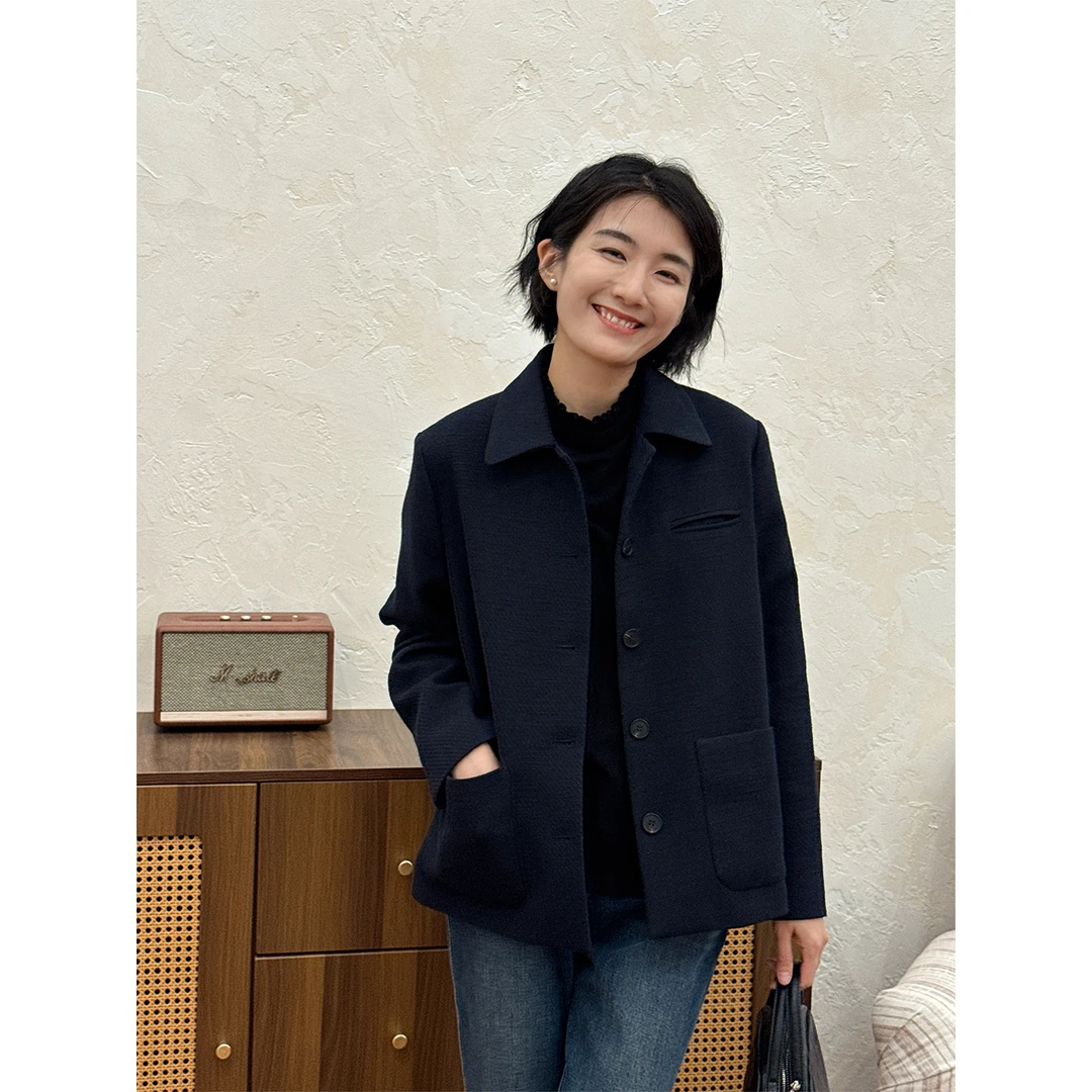 LANGQING 通勤气质肌理感时尚长袖外套46328#