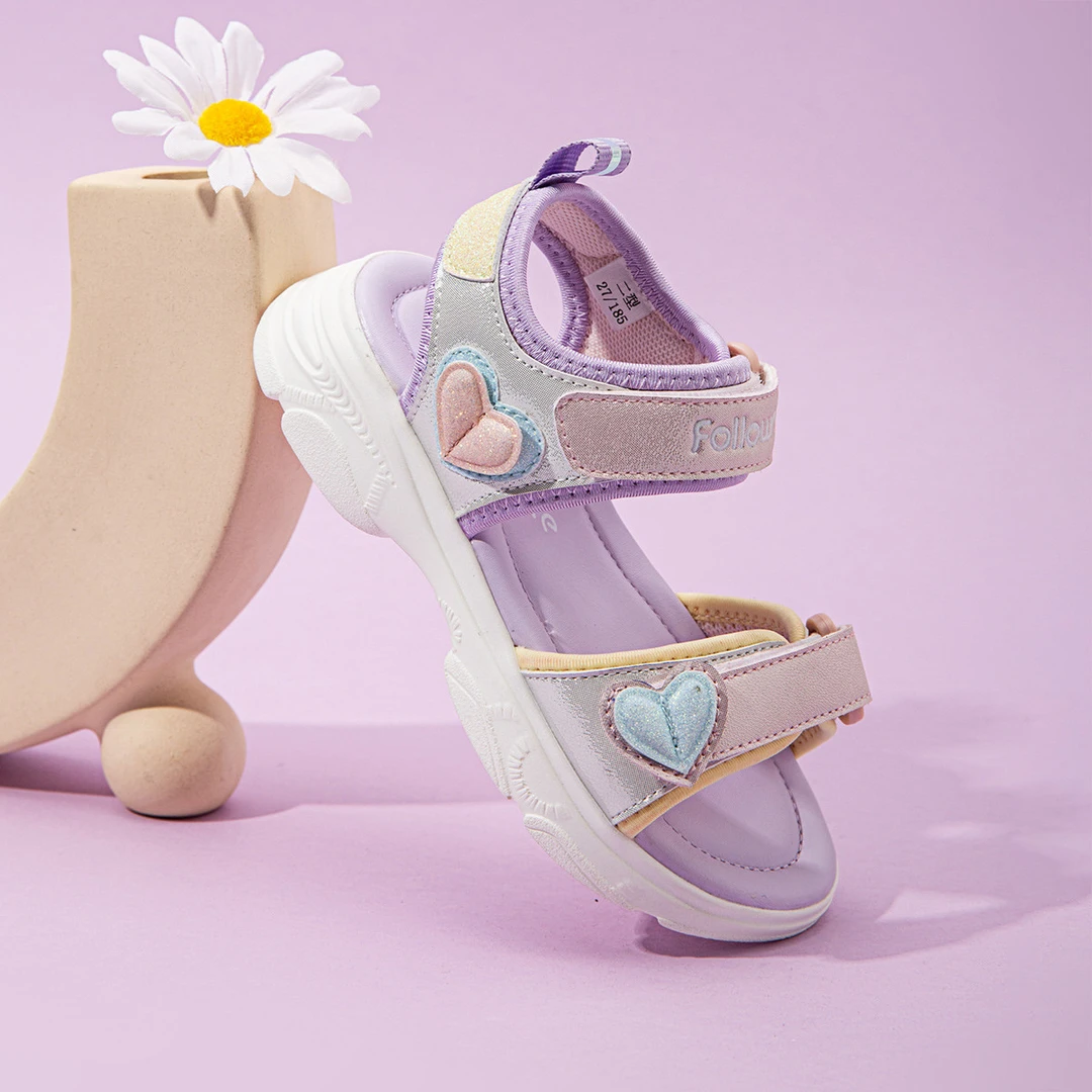 富罗迷女童凉鞋夏季新款青少年小女孩软底防滑运动沙滩鞋4B4600