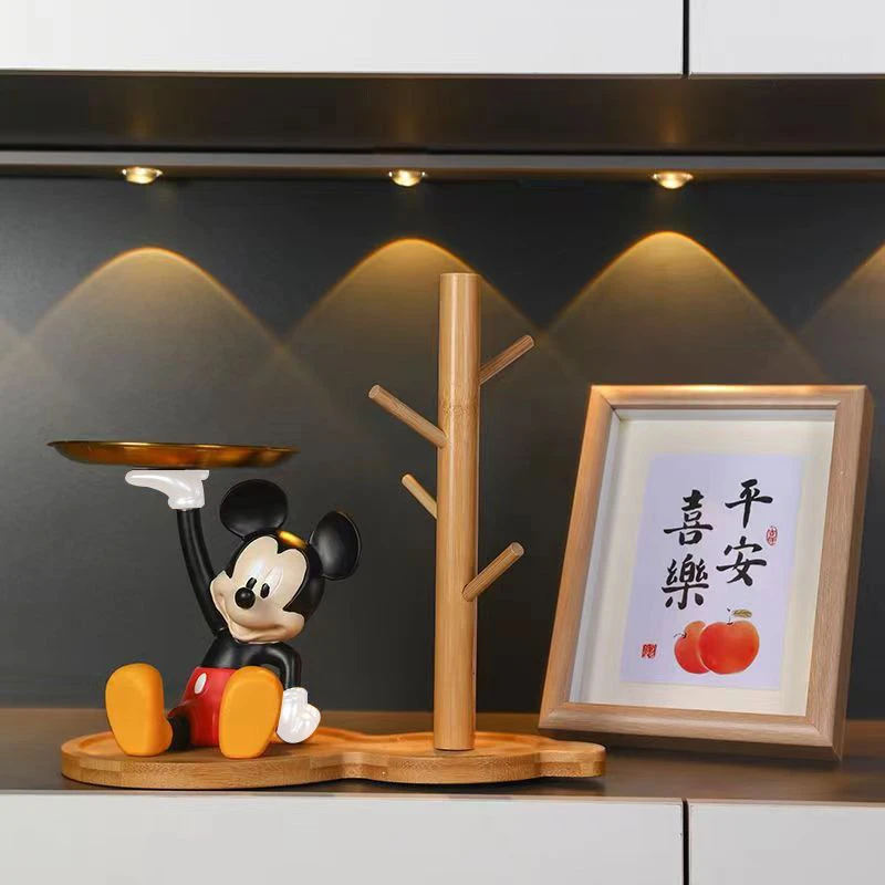 入户玄关钥匙收纳摆件宿舍家居饰品米奇托盘搬家礼物乔迁新居礼品