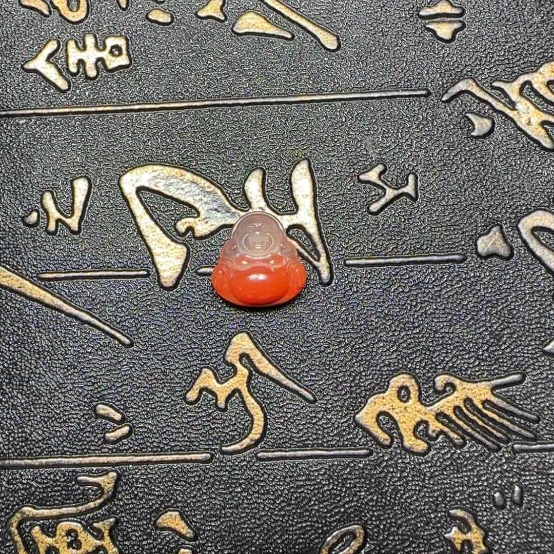 南红玛瑙未镶嵌冰飘弥勒吊坠