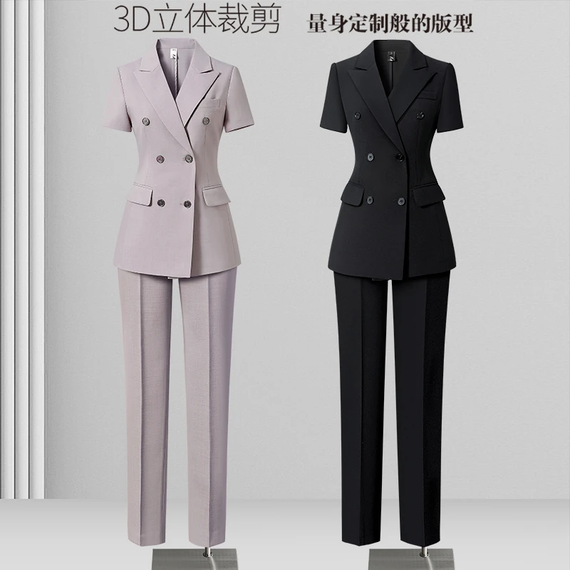 西装女2025爆款洋气西服套装职业时尚工作服商务夏季西装薄款短袖