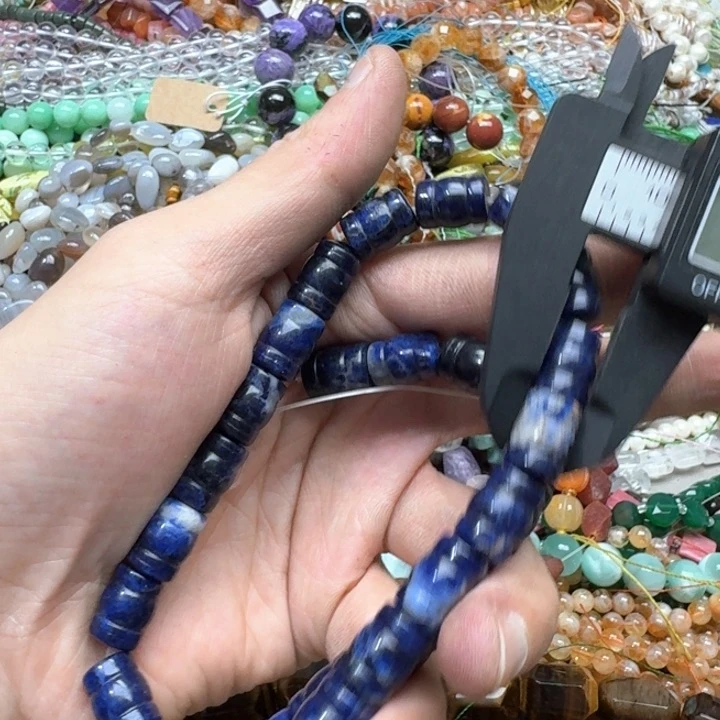 合金玛瑙/玉髓珠宝半成品一条10x14mm蓝纹石