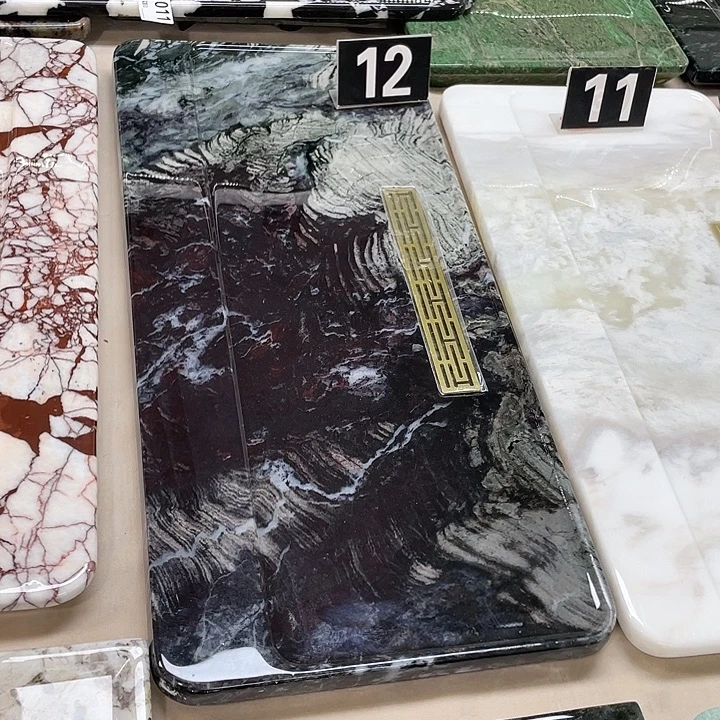 天然奢石qui谷幽兰茶盘65*30