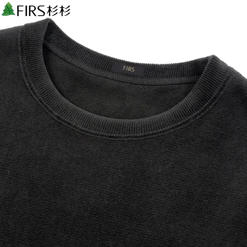 杉杉2025新款长袖男士加绒卫衣圆领加厚保暖上衣中年秋冬季打底衫