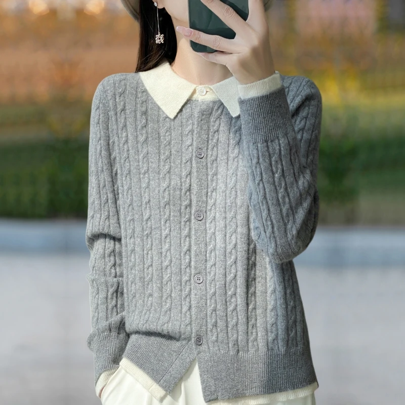 胖mm春秋大码外搭羊毛针织开衫女短款2025新款高级感爆款毛衣外套