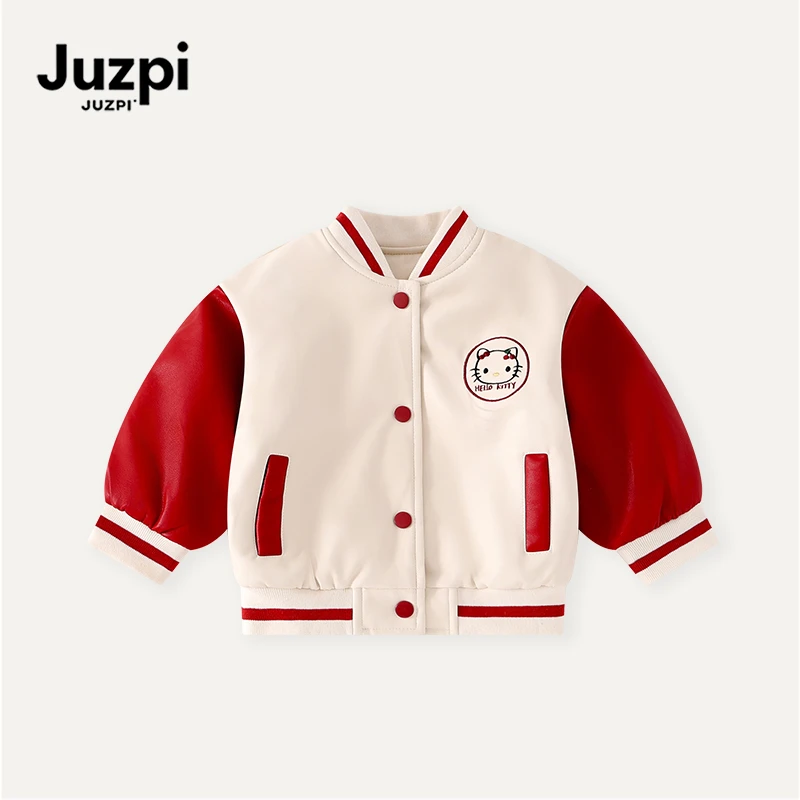 橘止皮·女童皮衣外套2025冬季洋气卡通儿童棒球服夹克DW259775