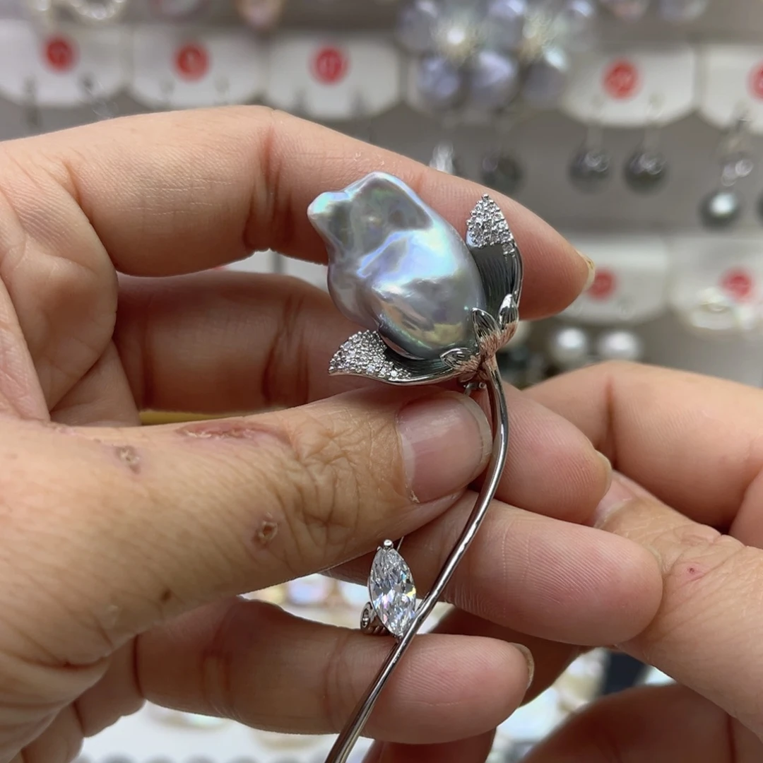 淡水珍珠胸针未镶嵌