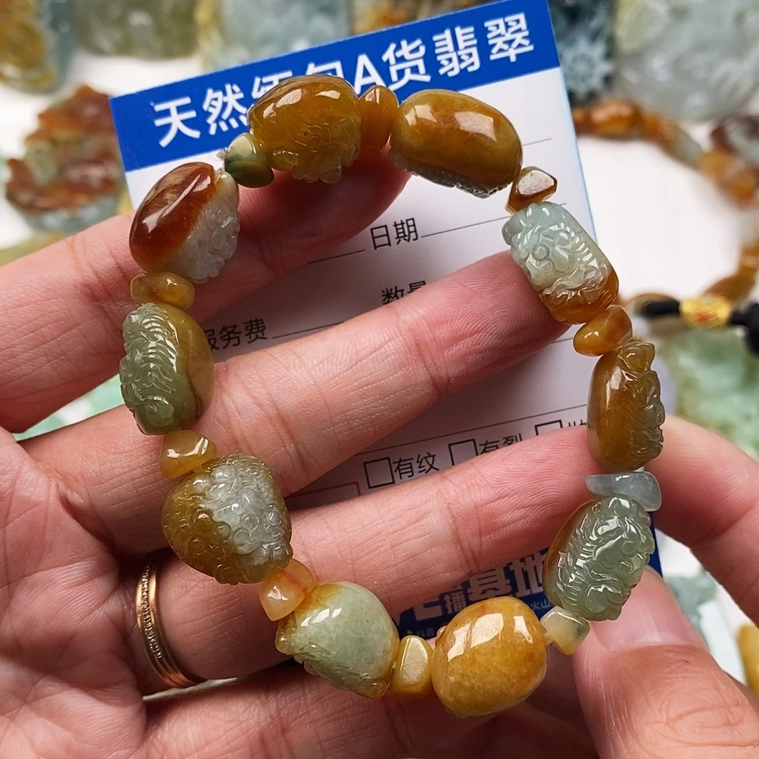 翡翠未镶嵌颈饰钟馗手串