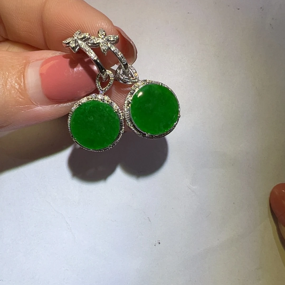 翡翠颈饰18K金镶嵌耳环