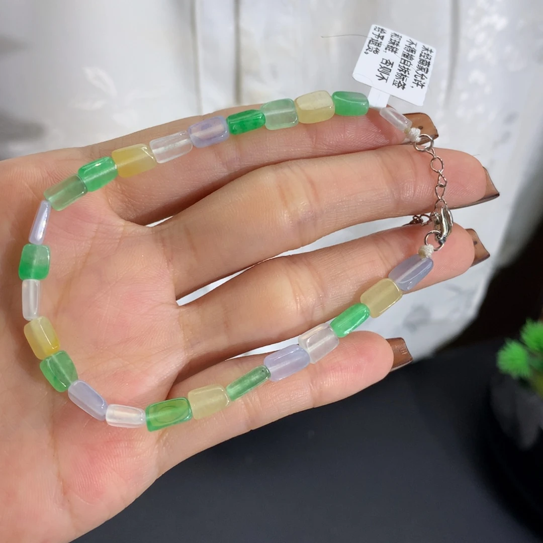 未镶嵌手串翡翠冰胶多宝桶珠手串