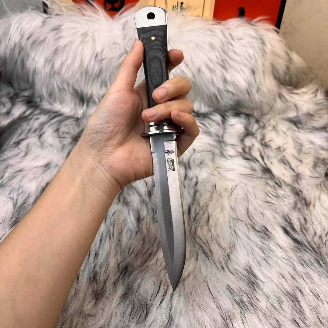 【工厂直销】高端多功能工具高硬度锋利一体户外刀野营便携实木直刀