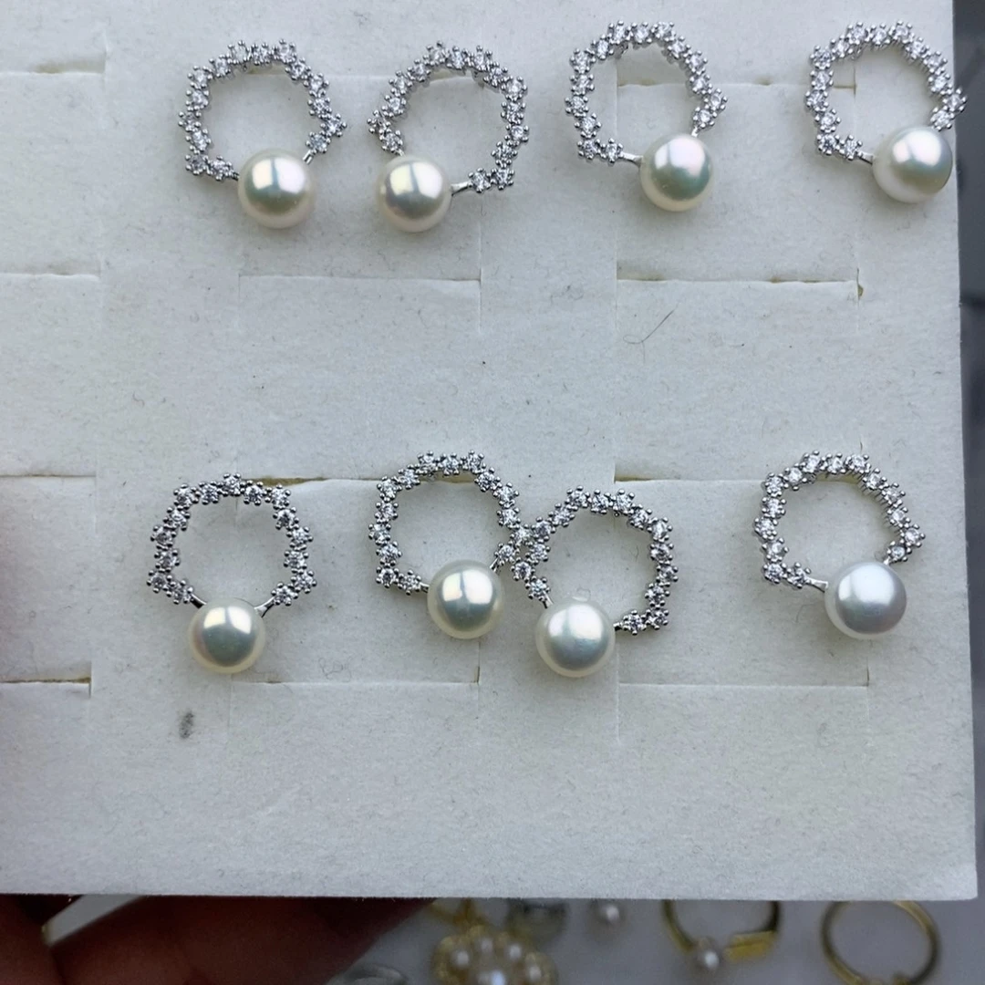 淡水珍珠未镶嵌耳钉