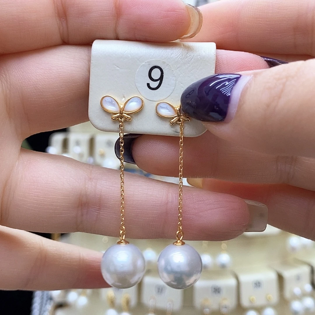 淡水珍珠耳饰银S925镶嵌