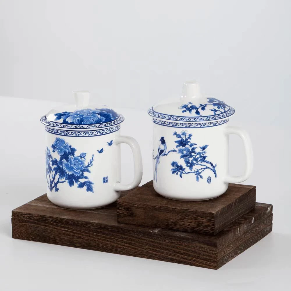 釉中彩青花瓷陶瓷杯