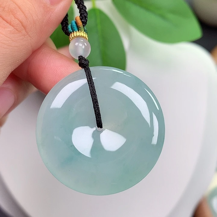 翡翠未镶嵌颈饰平安扣 35.2x5.8mm