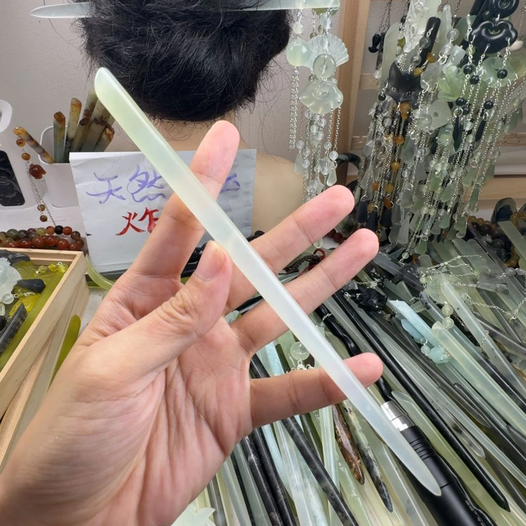 蛇纹石玉合金发饰