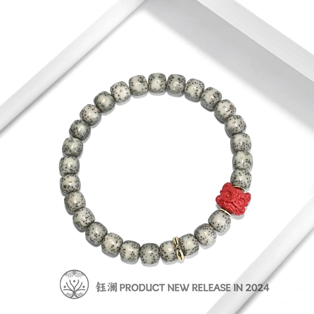 钰澜文玩星月菩提-正宗海南毛感料-8*7青花+饿龙宝宝隔珠搭配款