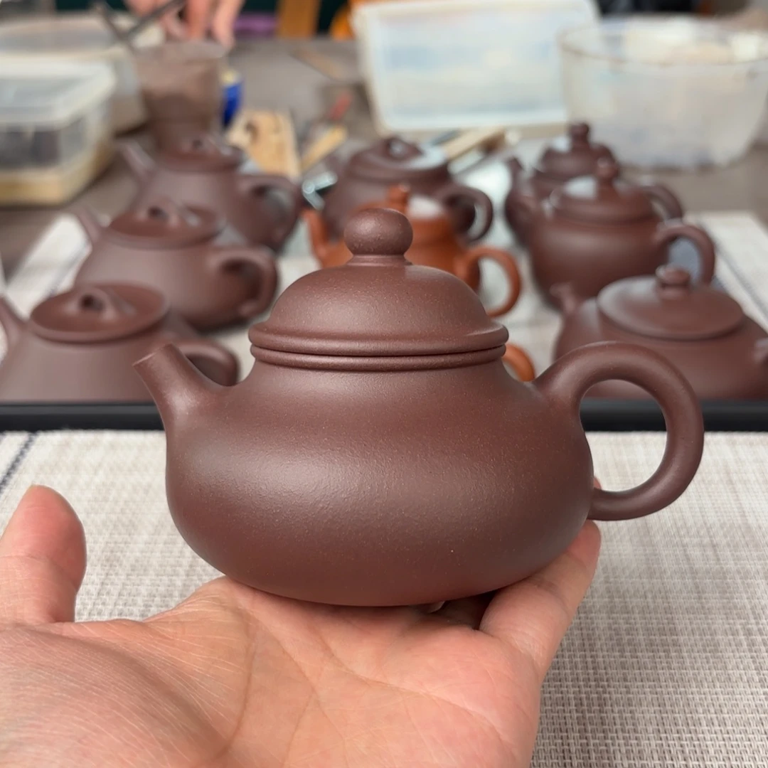 茶壶紫砂半手工老紫泥容天壶220cc