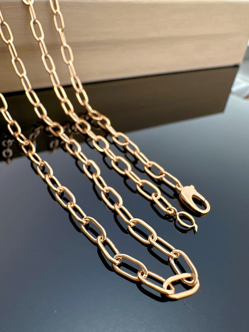 18K金意大利进口工艺大号T项链（精工）