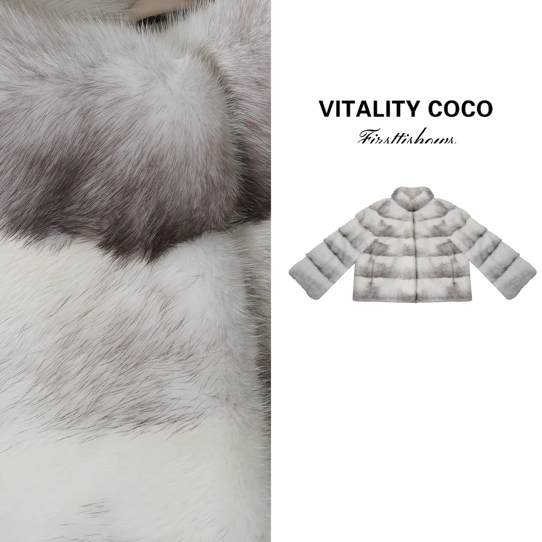 VITALITY COCO·LP系列 高定满天星哥本哈根十字貂皮草外套-2856