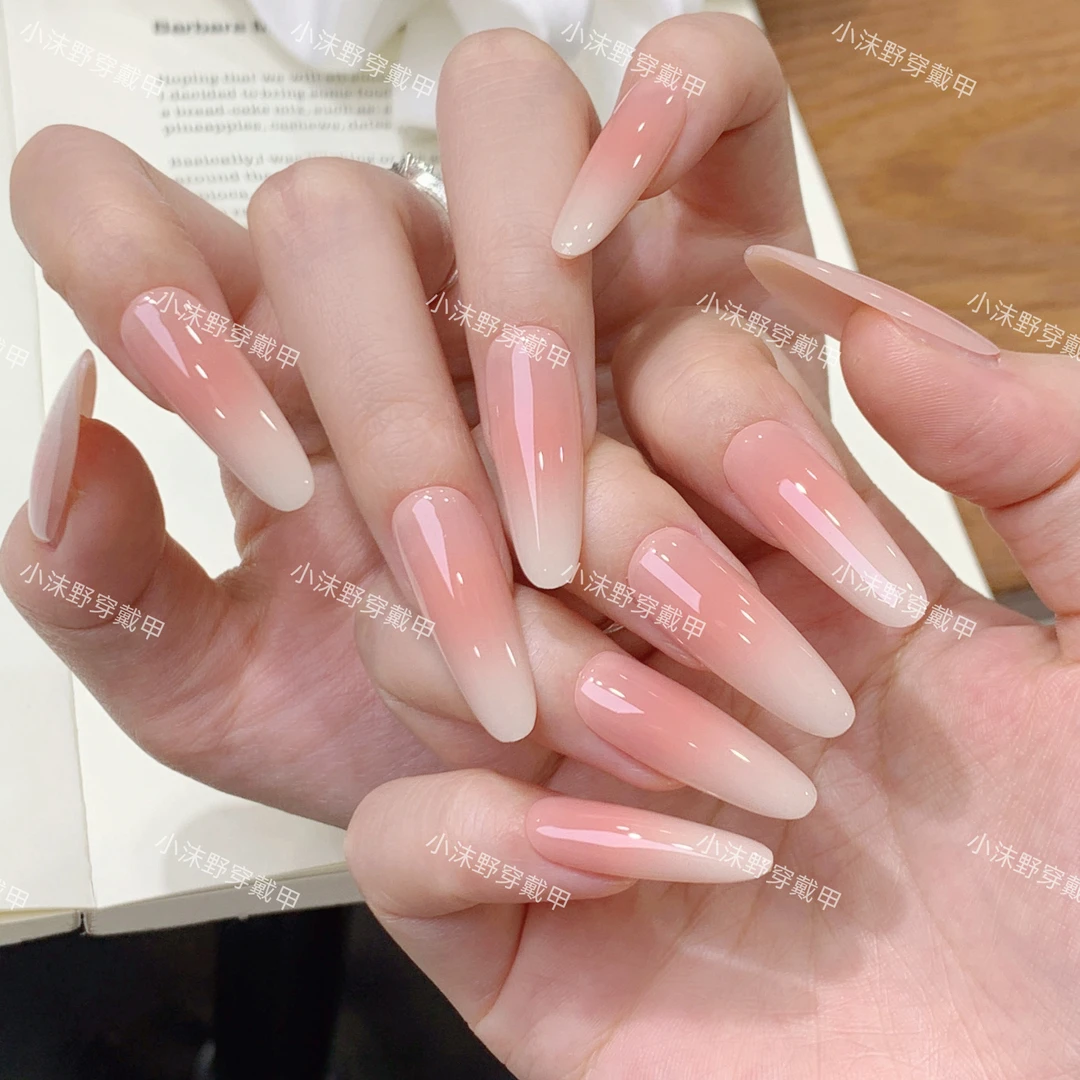 【绒云奶雾】小沫野穿戴甲粉白渐变温柔简约高级感气质款显白美甲~~