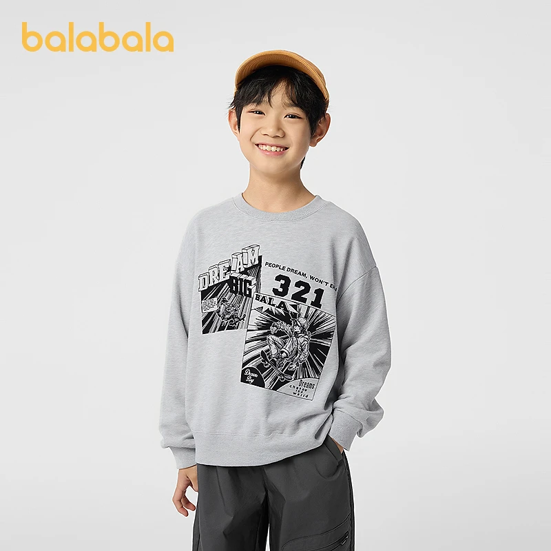 巴拉巴拉童装男童卫衣秋装款中大童圆领长袖上衣时尚印花舒适潮