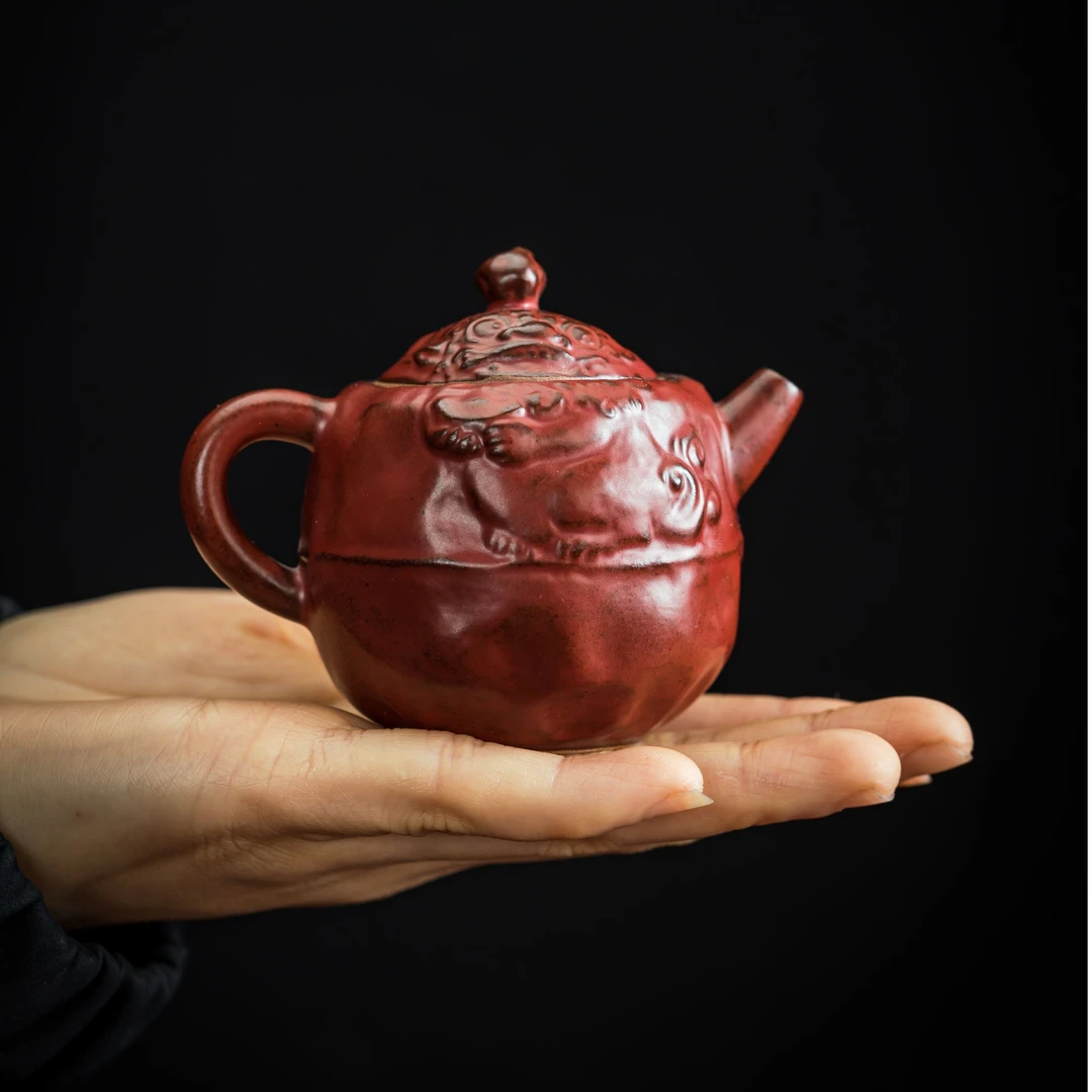 老岩泥元宝壶100手作日式粗陶室用茶道茶具茶壶泡茶壶元宝壶