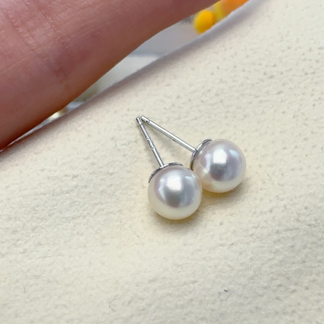耳饰海水珍珠银S925镶嵌@@ye430