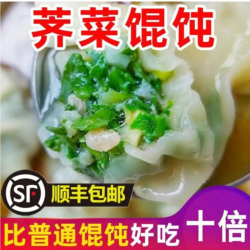 顺丰包邮新鲜猪肉荠菜小馄饨鲜肉手工混沌云吞冷冻速食早餐半成品