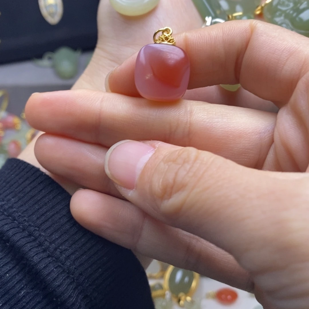 南红玛瑙银S925镶嵌颈饰