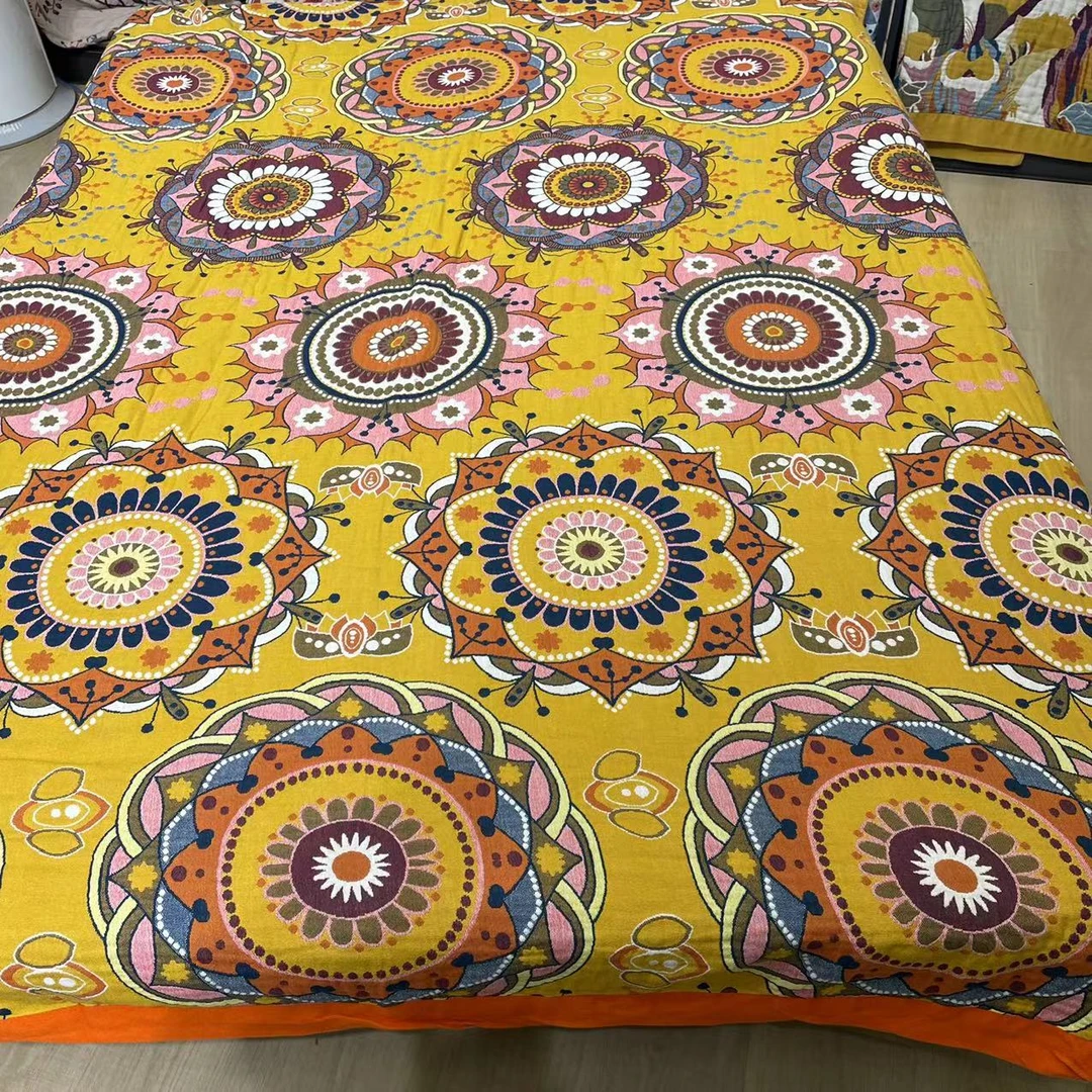 【风火轮】纱布棉毯200*230柔软加大多功能大床盖毯太阳花毛巾被