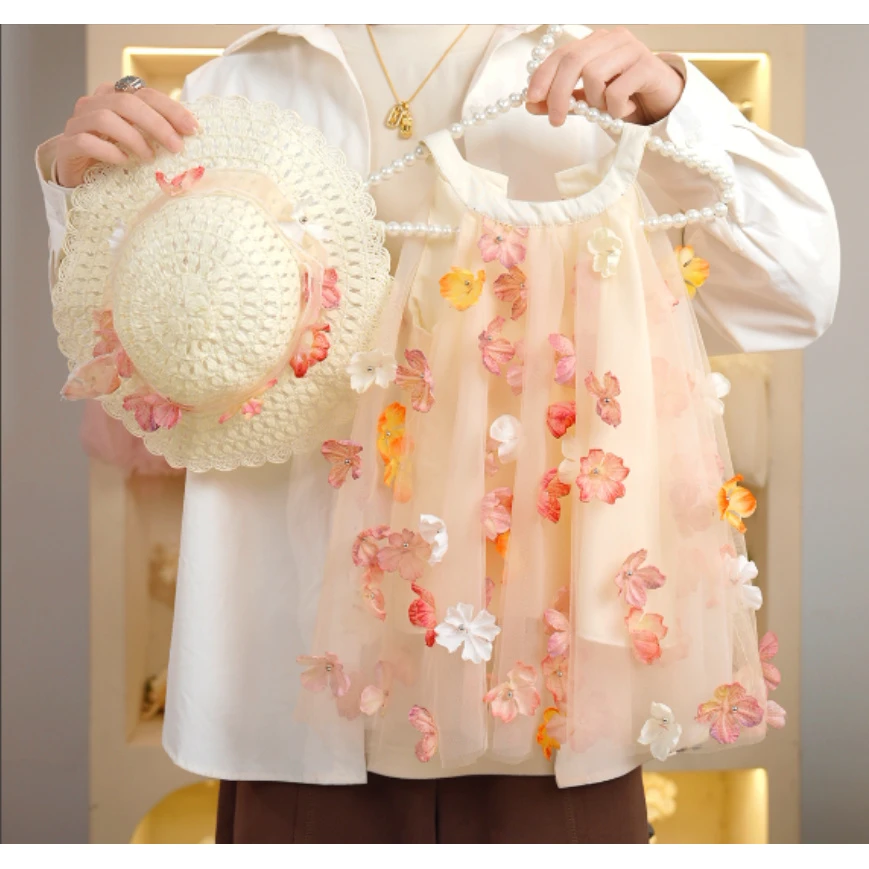 【H18花漫】童装女童2025年公主裙小童洋气吊带连衣裙