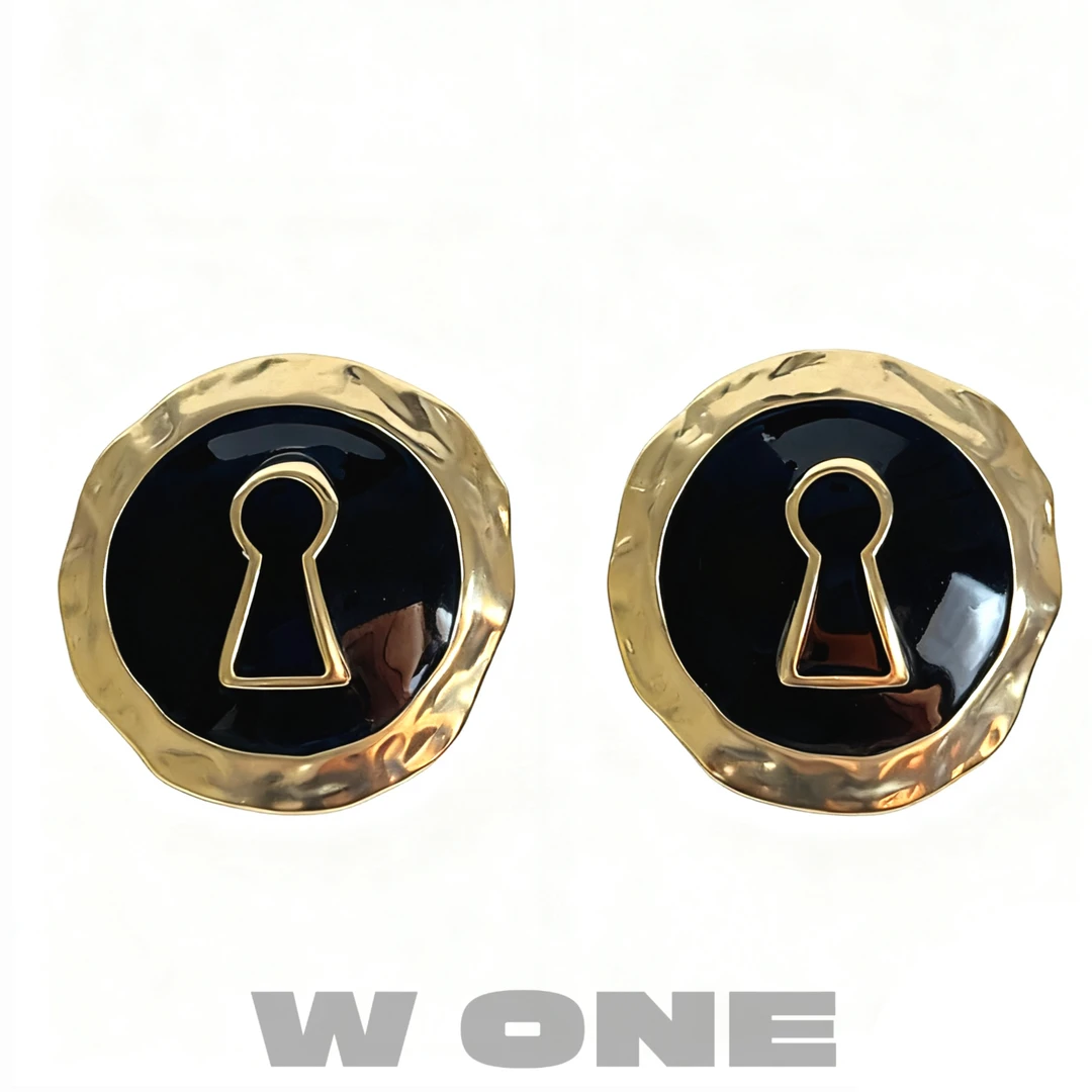 铜合金珐琅耳饰 【W ONE】【夏帕系列】小众设计黑金滴釉Vintage耳环