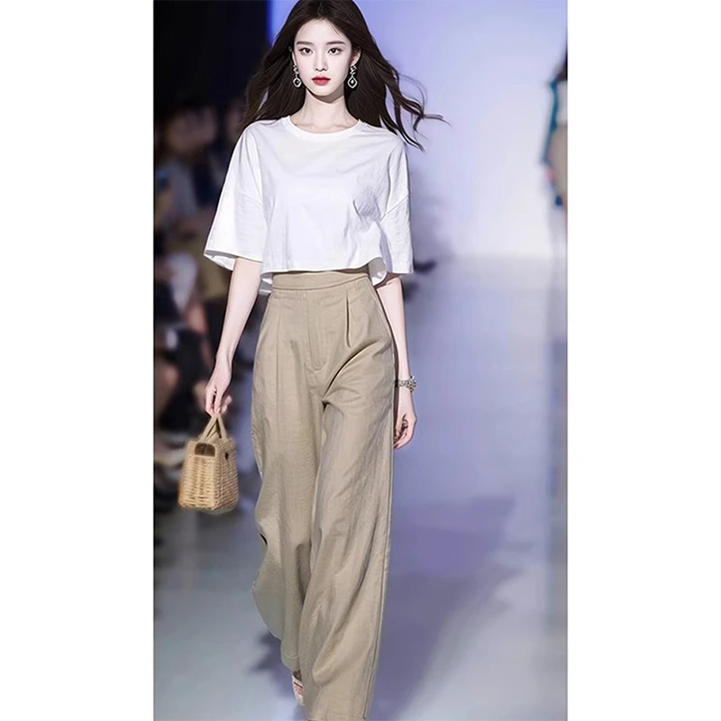 夏季高级感超好看的盐系炸街欧货漂亮时尚休闲松弛感两件套装裤女